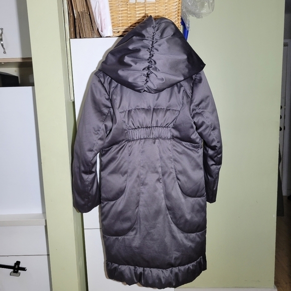 ELIE Tahari down puffer funnel neck coat parka jacket gray XS small - Picture 6 of 16